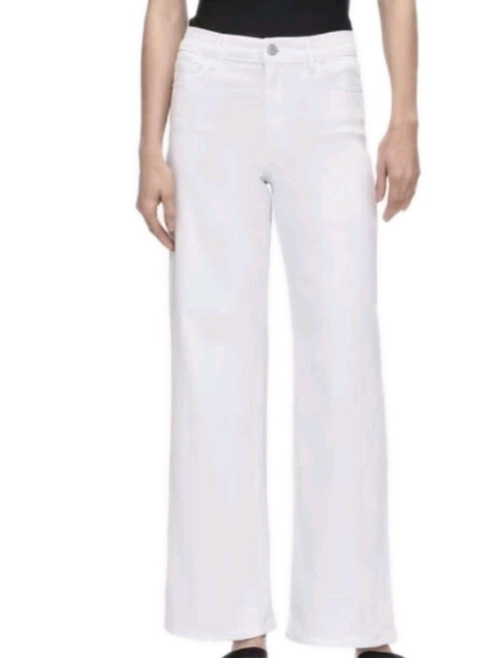 FRAME Size 34 Le Slim Palazzo White Jean Pants Msrp $278